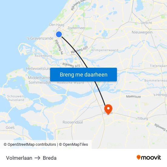 Volmerlaan to Breda map