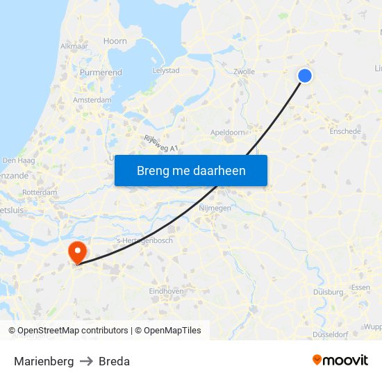 Marienberg to Breda map