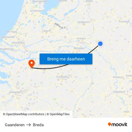 Gaanderen to Breda map