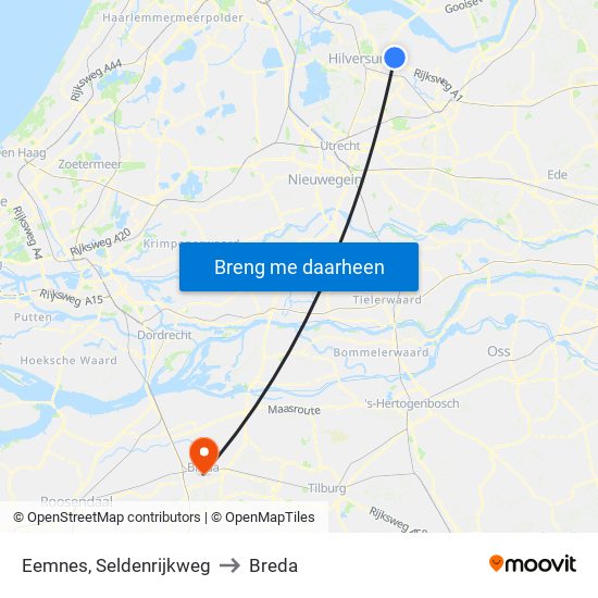 Eemnes, Seldenrijkweg to Breda map