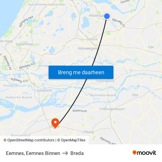 Eemnes, Eemnes Binnen to Breda map