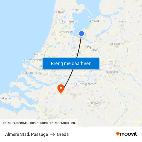 Almere Stad, Passage to Breda map