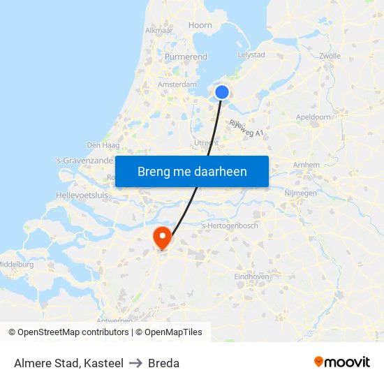 Almere Stad, Kasteel to Breda map