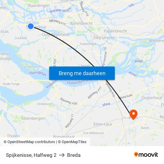 Spijkenisse, Halfweg 2 to Breda map