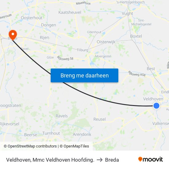 Veldhoven, Mmc Veldhoven Hoofding. to Breda map