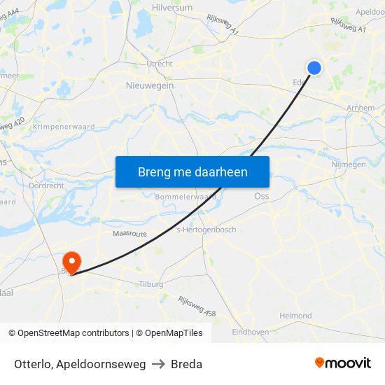 Otterlo, Apeldoornseweg to Breda map