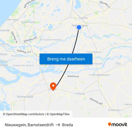 Nieuwegein, Barnsteendrift to Breda map