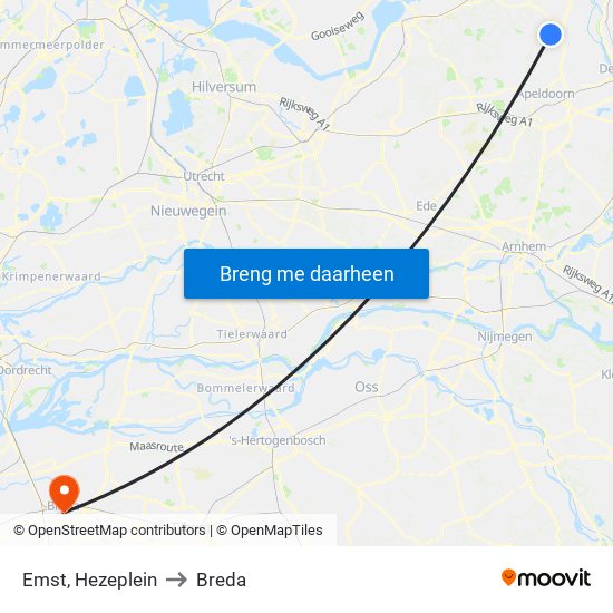 Emst, Hezeplein to Breda map