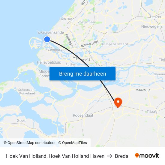 Hoek Van Holland, Hoek Van Holland Haven to Breda map