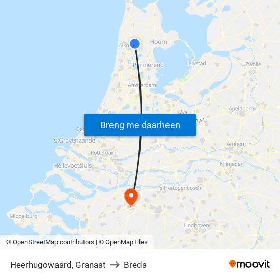 Heerhugowaard, Granaat to Breda map