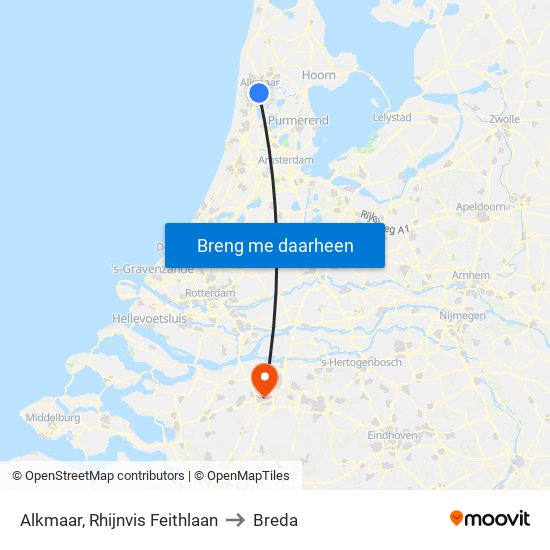 Alkmaar, Rhijnvis Feithlaan to Breda map