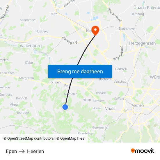 Epen to Heerlen map