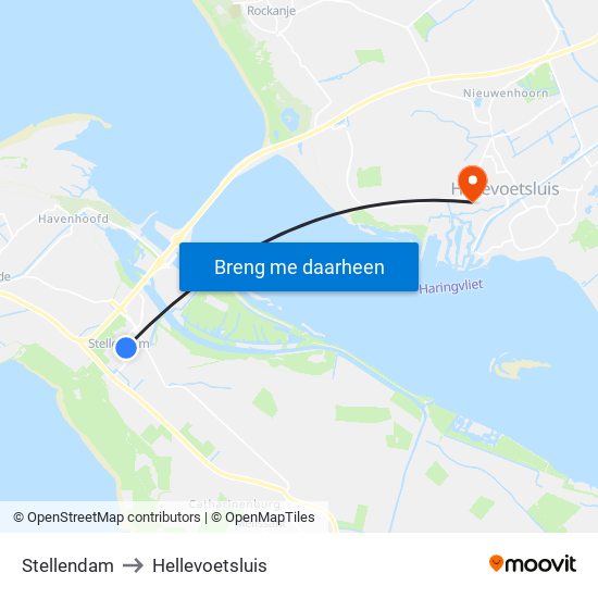 Stellendam to Hellevoetsluis map