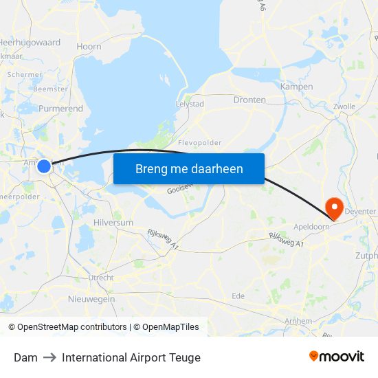 Dam to International Airport Teuge map