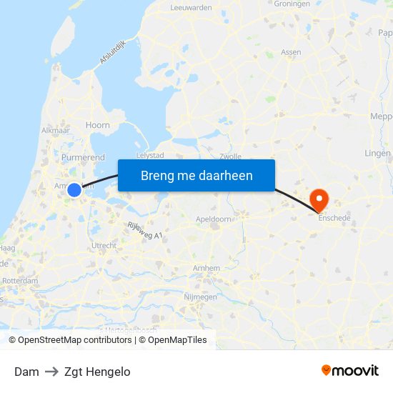 Dam to Zgt Hengelo map