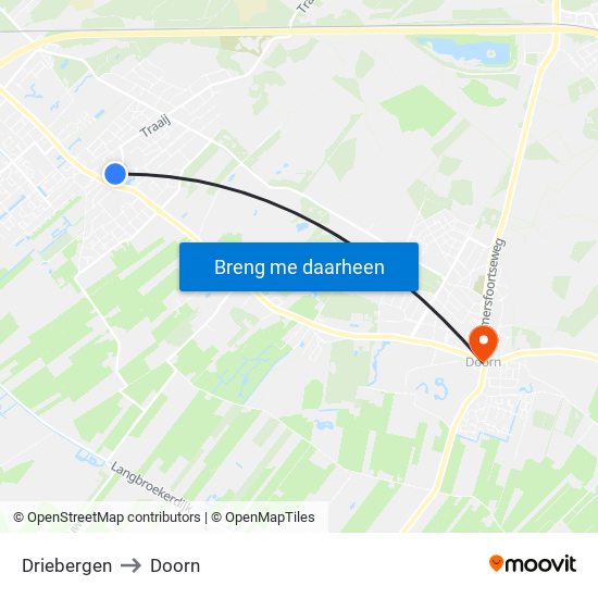 Driebergen to Doorn map