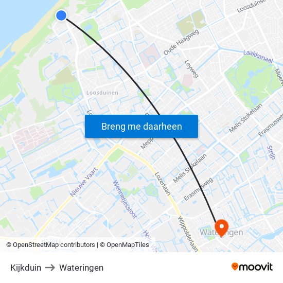 Kijkduin to Wateringen map