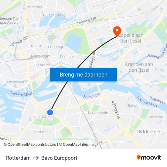 Rotterdam to Bavo Europoort map