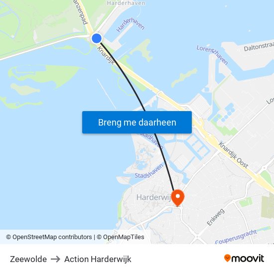 Zeewolde to Action Harderwijk map