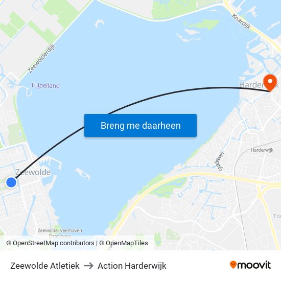 Zeewolde Atletiek to Action Harderwijk map