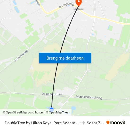 DoubleTree by Hilton Royal Parc Soestduinen to Soest Zuid map