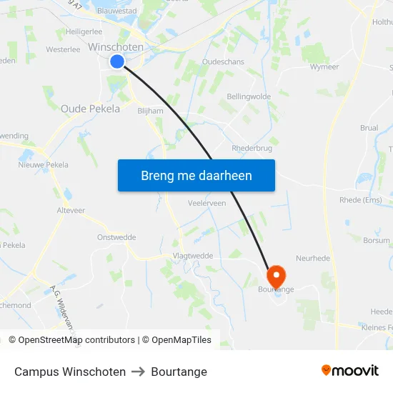 Campus Winschoten to Bourtange map