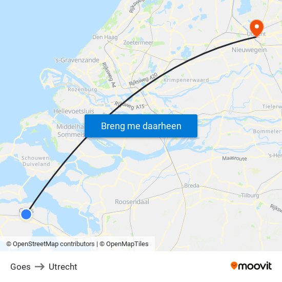 Goes to Utrecht map