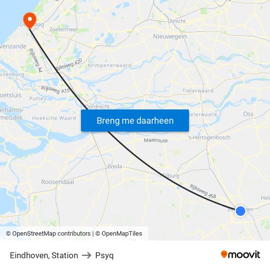 Eindhoven, Station to Psyq map