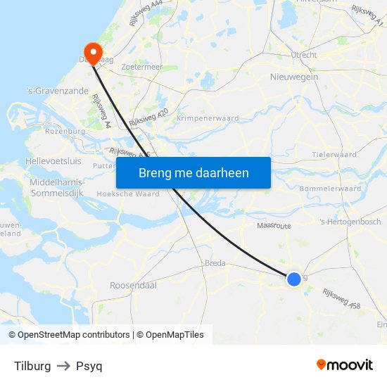 Tilburg to Psyq map