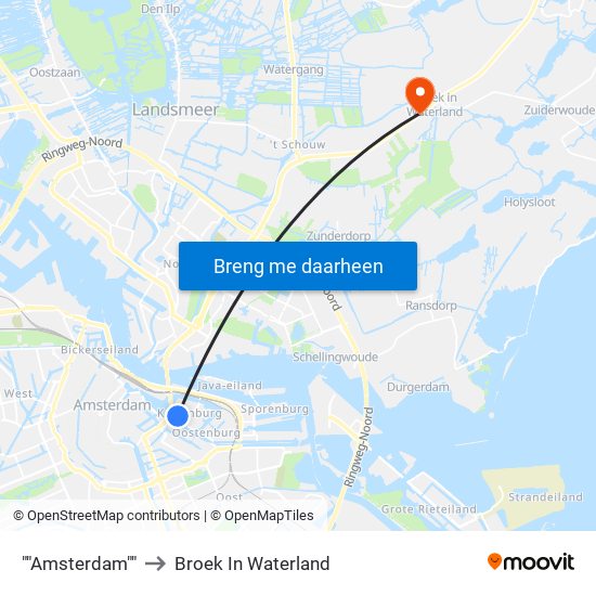 ""Amsterdam"" to Broek In Waterland map