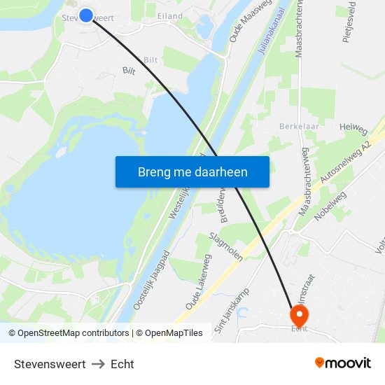 Stevensweert to Echt map