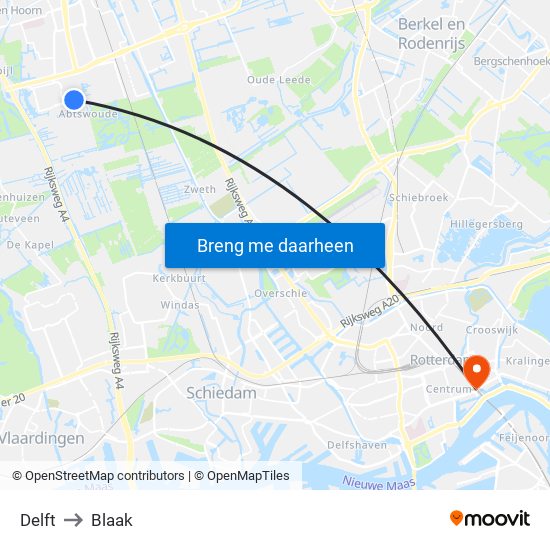 Delft to Blaak map