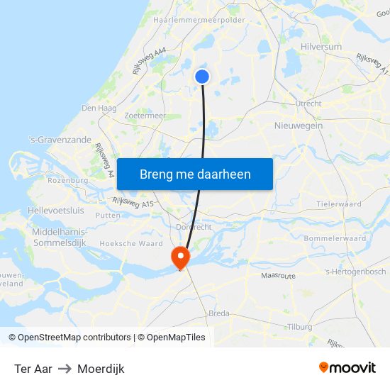 Ter Aar to Moerdijk map