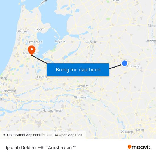 Ijsclub Delden to ""Amsterdam"" map