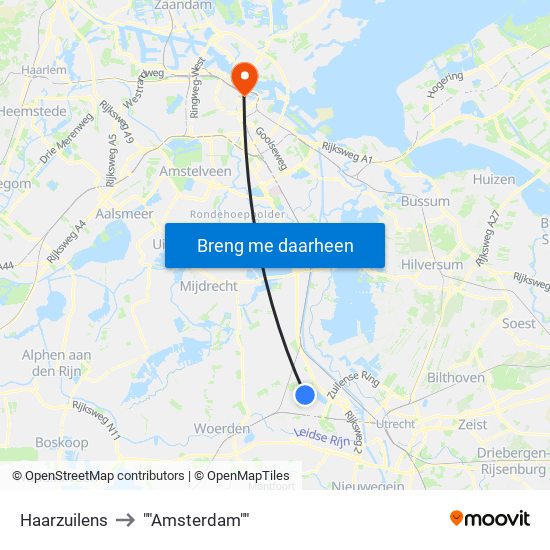 Haarzuilens to ""Amsterdam"" map