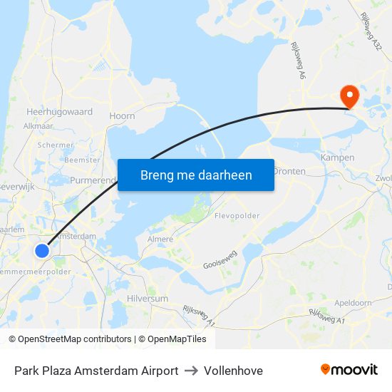 Park Plaza Amsterdam Airport to Vollenhove map