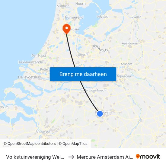 Volkstuinvereniging Welschap to Mercure Amsterdam Airport map