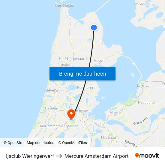 Ijsclub Wieringerwerf to Mercure Amsterdam Airport map