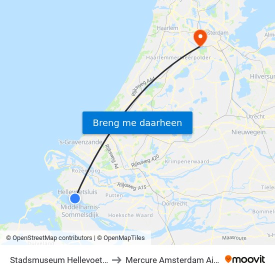 Stadsmuseum Hellevoetsluis to Mercure Amsterdam Airport map