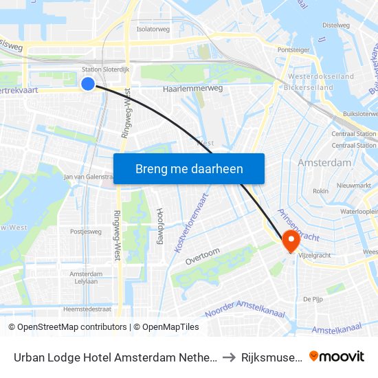 Urban Lodge Hotel Amsterdam Netherlands to Rijksmuseum map