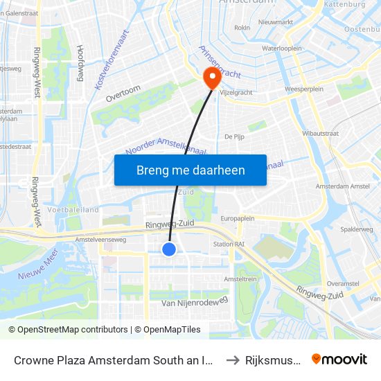 Crowne Plaza Amsterdam South an IHG Hotel to Rijksmuseum map
