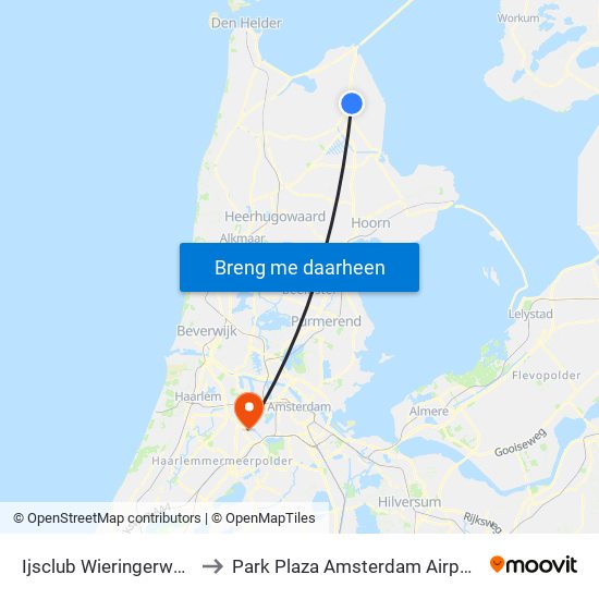 Ijsclub Wieringerwerf to Park Plaza Amsterdam Airport map