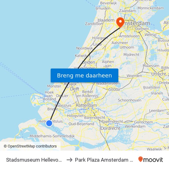 Stadsmuseum Hellevoetsluis to Park Plaza Amsterdam Airport map