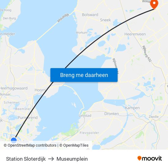 Station Sloterdijk to Museumplein map