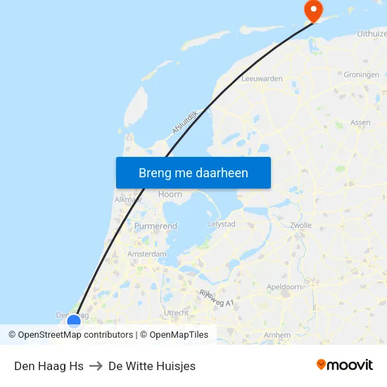 Den Haag Hs to De Witte Huisjes map