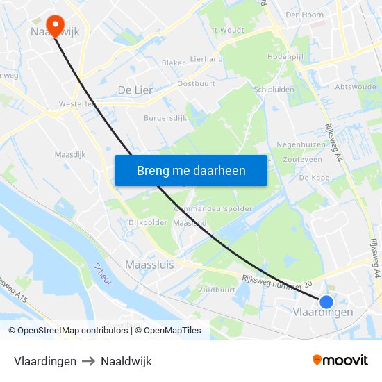 Vlaardingen to Naaldwijk map
