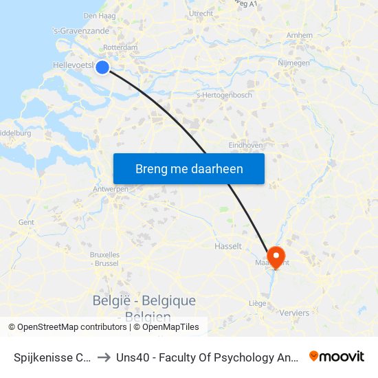 Spijkenisse Centrum to Uns40 - Faculty Of Psychology And Neuroscience map