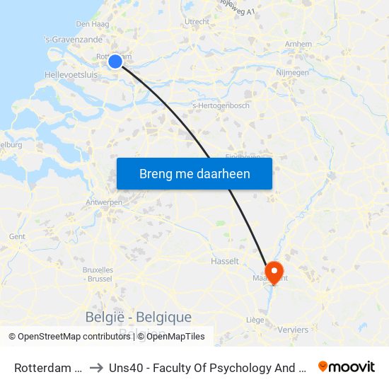 Rotterdam Blaak to Uns40 - Faculty Of Psychology And Neuroscience map