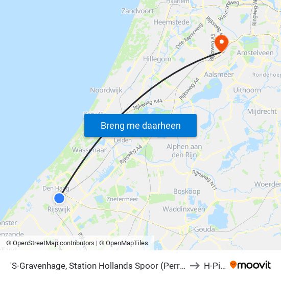 'S-Gravenhage, Station Hollands Spoor (Perron A) to H-Pier map