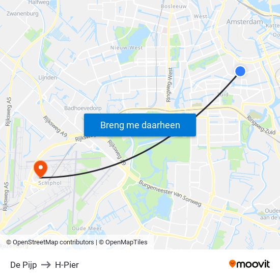 De Pijp to H-Pier map